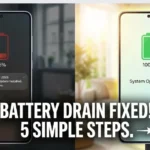 Graph showing how to fix battery drain after update on Android.