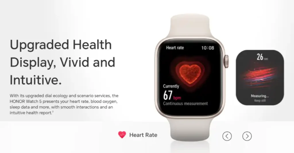 Honor Watch X5 Launched: Ultra-Thin Design, 1.97-Inch AMOLED Display & IP68 Support 3 Honor Watch X5 with heart rate monitoring and AI fitness features