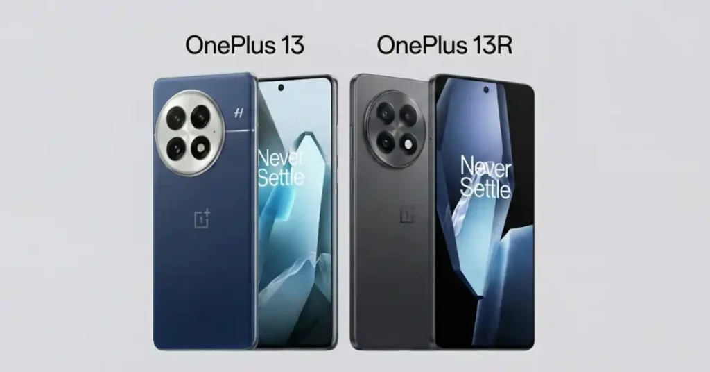 OnePlus 13 and OnePlus 13R devices showing their rear camera modules