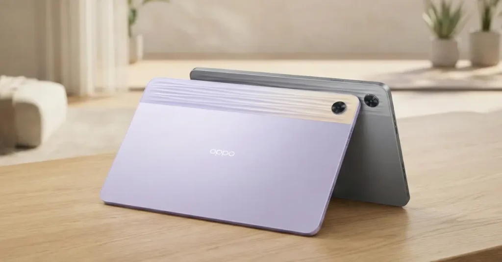 Oppo Pad Air 3 rear view with single camera and metal finish