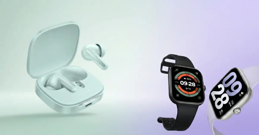 Xiaomi Watch 5 design render featuring round dial, stainless steel body, and leather strap options.