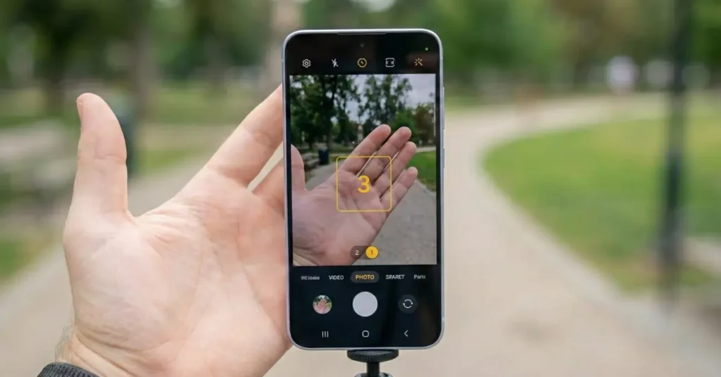 Start Show Palm on Galaxy S25 image click hand down quickly