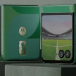 Motorola Razr FIFA 2026 Edition in Spring Bud green vegan leather