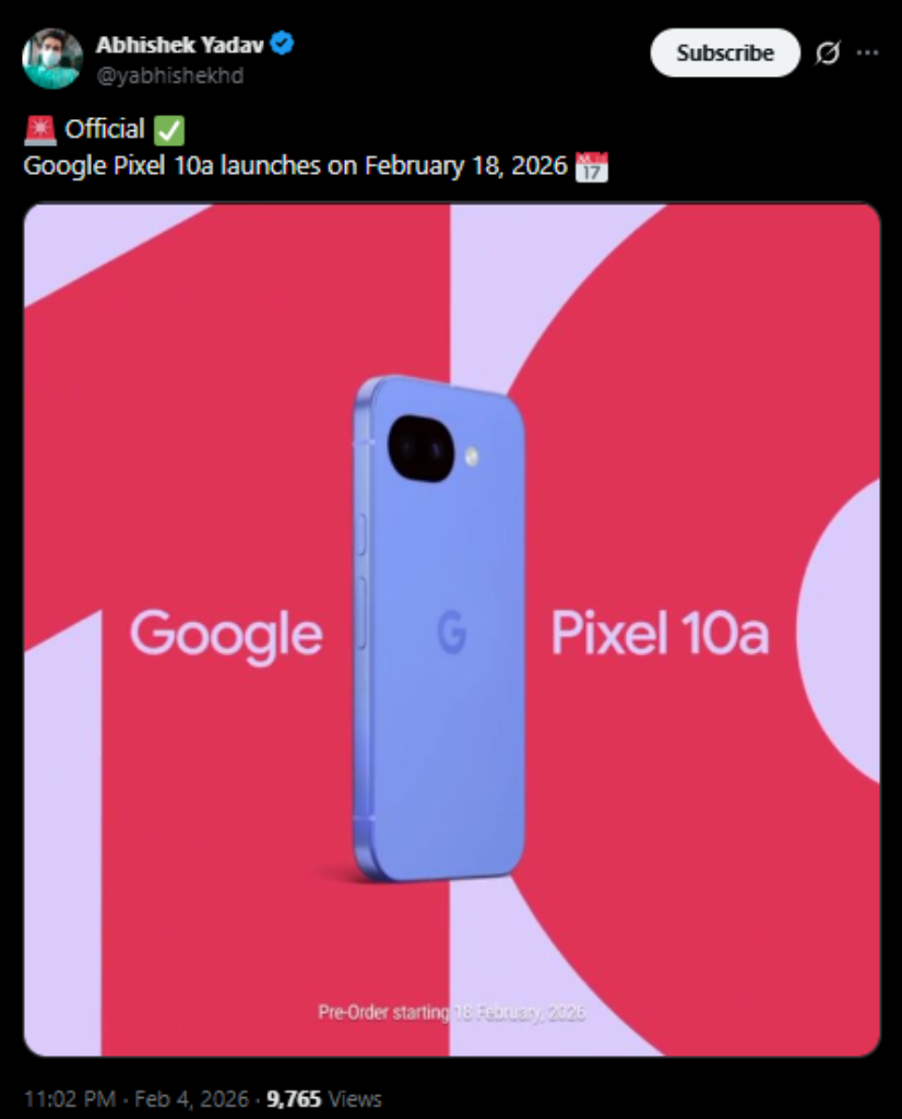 Google Pixel 10a Release Date Leaked: New Chipset or Rebrand? 2 Google Pixel 10a release date announce February 18, 2026