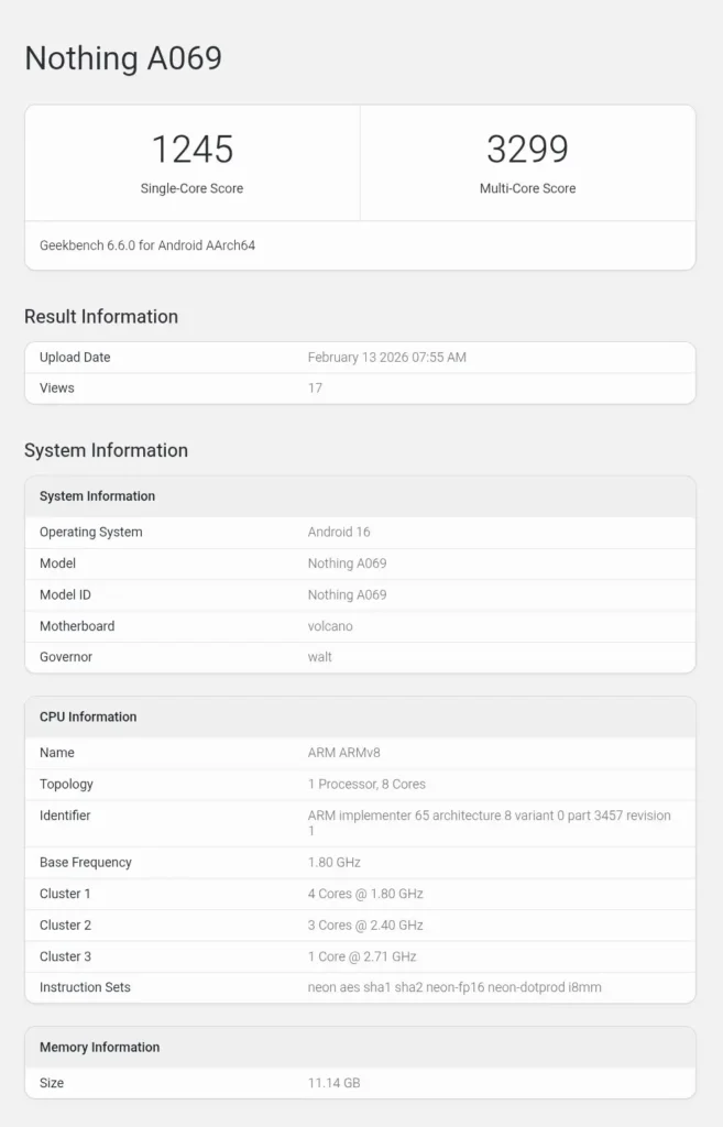 Nothing Phone 4a Specs Leaked: Snapdragon Chips, 144Hz OLED & Surprise 50MP Telephoto 2 Nothing Phone 4a series Geekbench Score & Key Specs