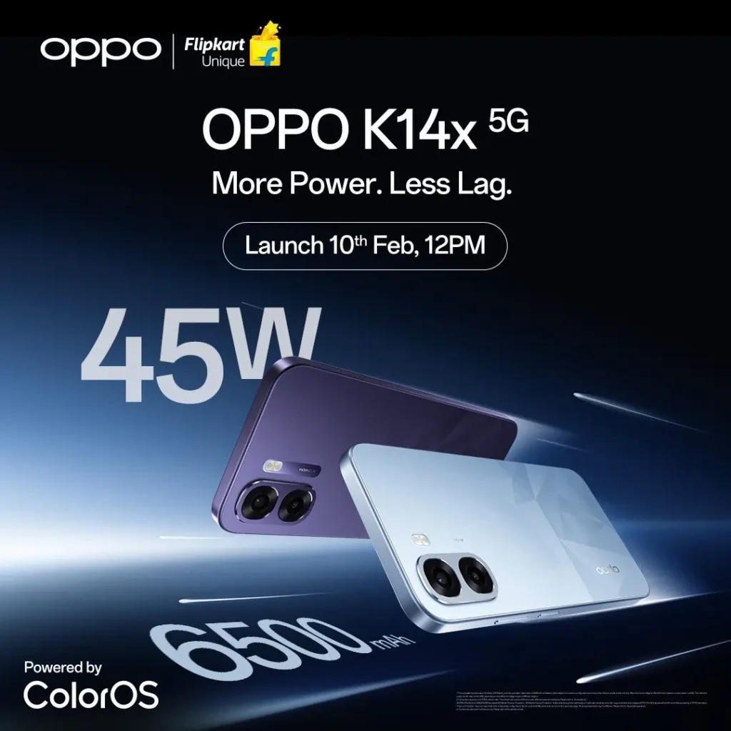Oppo K14x 5G Release Date set February 10