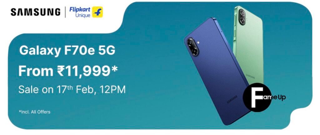 Samsung Galaxy F70e 5G Launched in India: 50MP Camera, Leather Back, and One UI 8 for ₹12,999 3 Samsung Galaxy F70e 5G Price and Availability