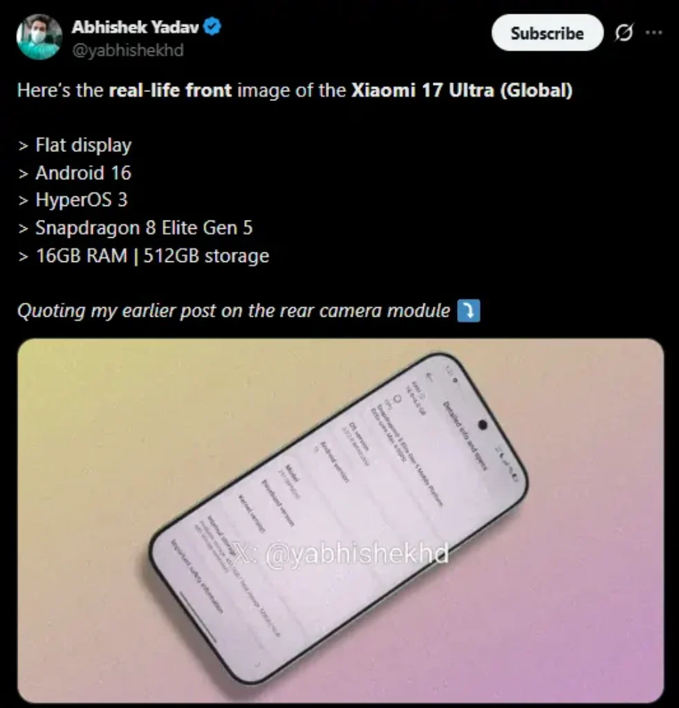 Xiaomi 17 Ultra Leak