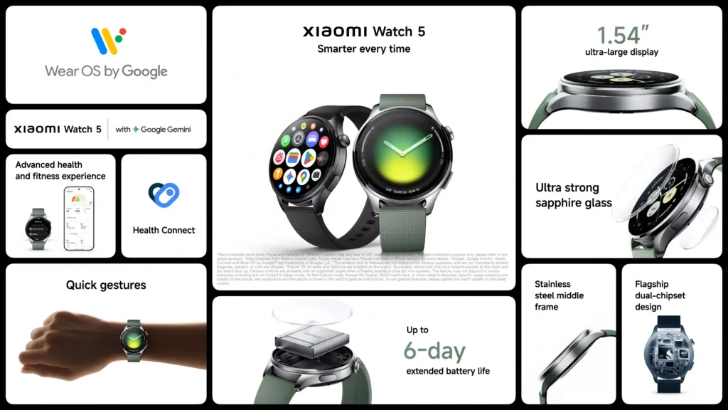 Xiaomi Watch 5 Price, Specs, and eSIM Details