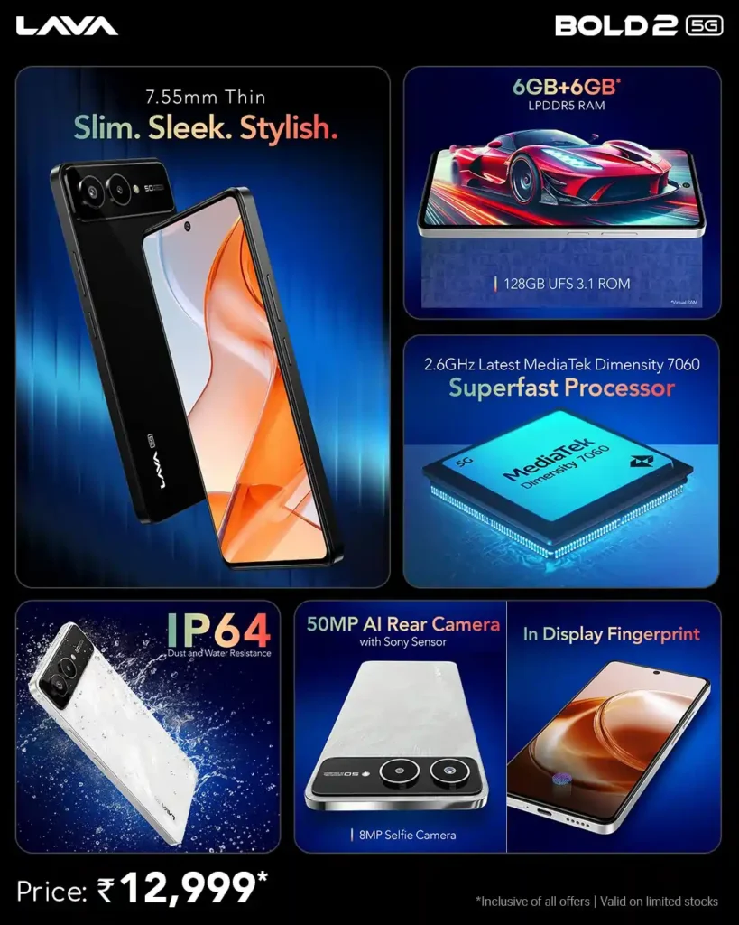 Lava Bold 2 5G Launched at ₹12,999