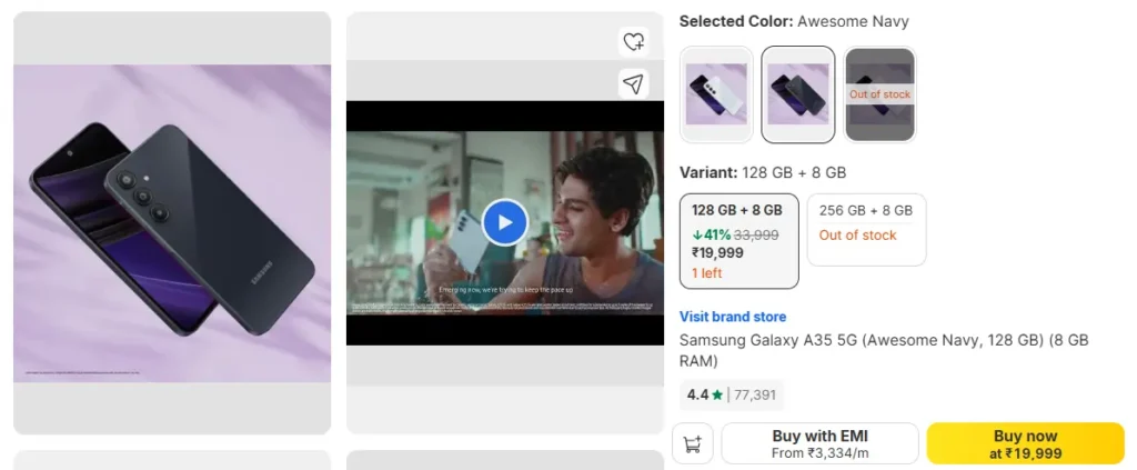 Samsung Galaxy A35 5G Price Drops to Rs 19,999