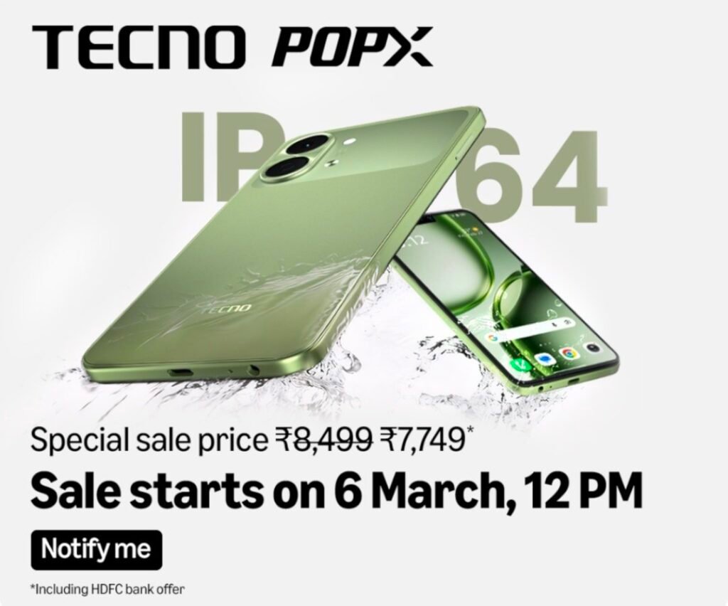Tecno Pop X Sales officially on March 6, 2026