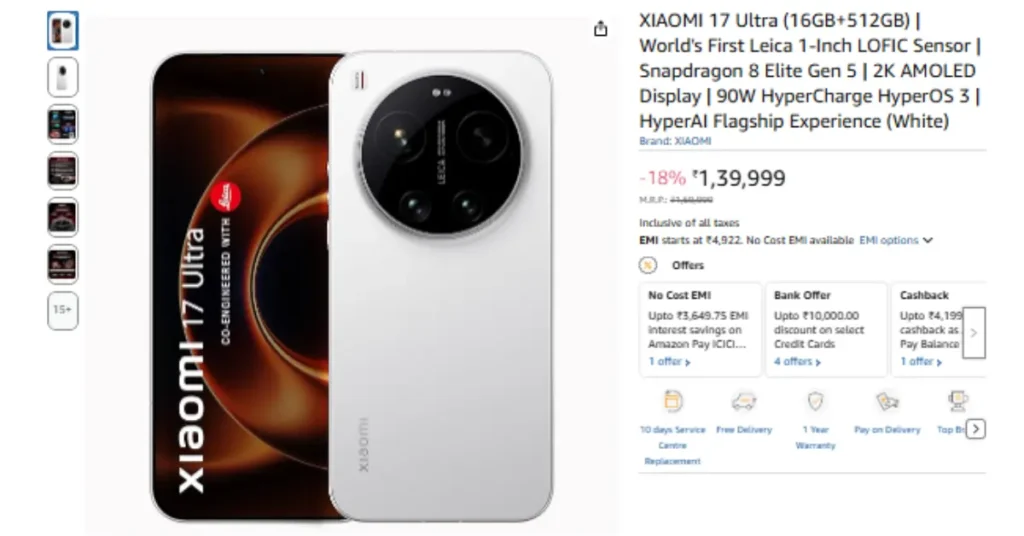Xiaomi 17 Series Amazon Sale Live: Check Rs 89,999 Price Drop and Offers 3 Xiaomi 17 Ultra Amazon Price Drop