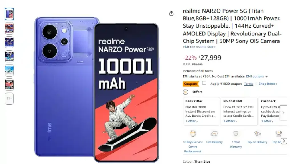 realme NARZO Power 5G Rs 10,000 Price Drop