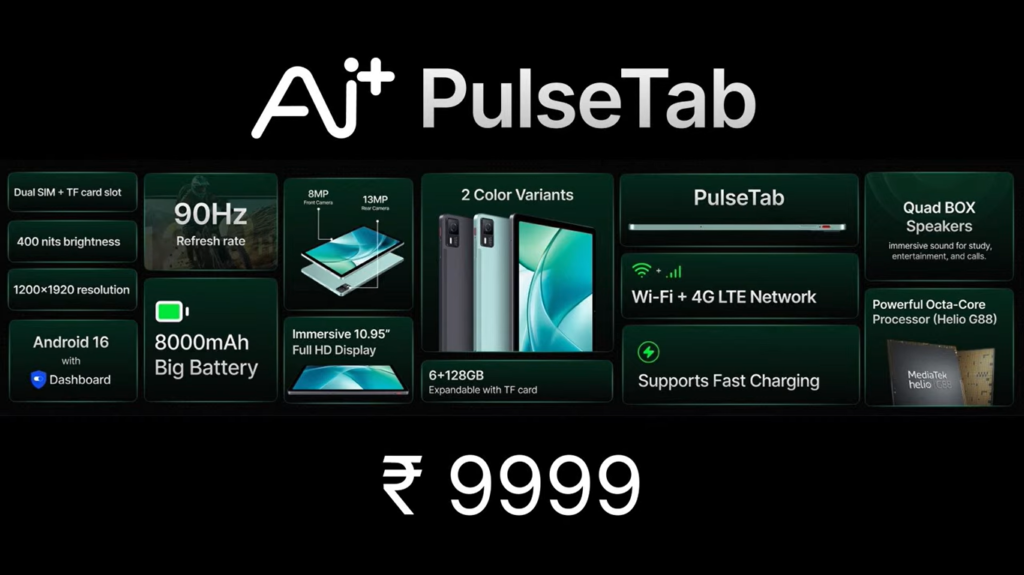 Ai+ PulseTab Launch, Specs, Price