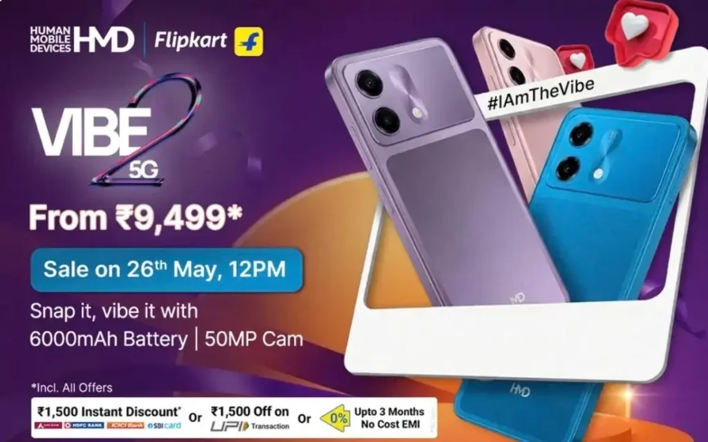 HMD Vibe 2 5G India Launch: 6000mAh Battery at just ₹10,999 3 HMD Vibe 2 5G Pricing and availability