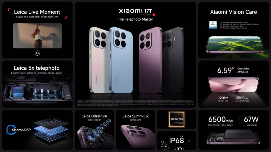 Xiaomi 17T vs Xiaomi 17T Pro: Which Should You Buy? 2 Xiaomi 17T Specification