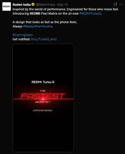 Xiaomi Redmi Turbo 5 price in India