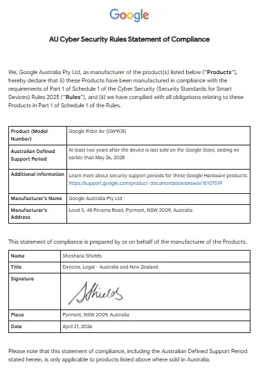 Google Fitbit Air Leak Exposes BIS Listing and New Screenless Design 3 Google Fitbit Air Leak