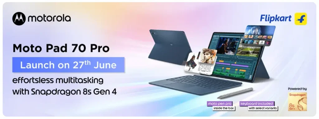Moto Pad 70 Pro India Launch Flipkart listing