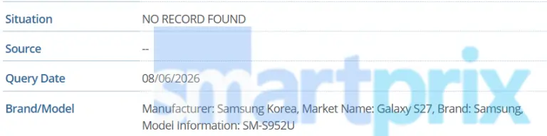 Samsung Galaxy S27 Leak GSMA database