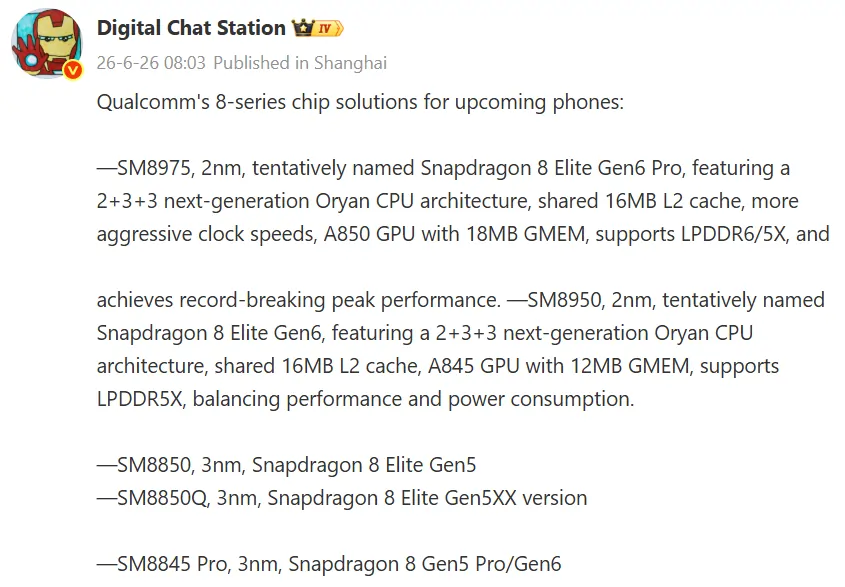 Snapdragon 8 Elite Gen 6 Pro Specs Leak Reveals Massive Price Rise and 2nm Architectures 2 Snapdragon 8 Elite Gen 6 Pro Specs Leak