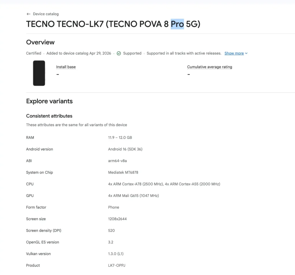 TECNO POVA 8 Pro