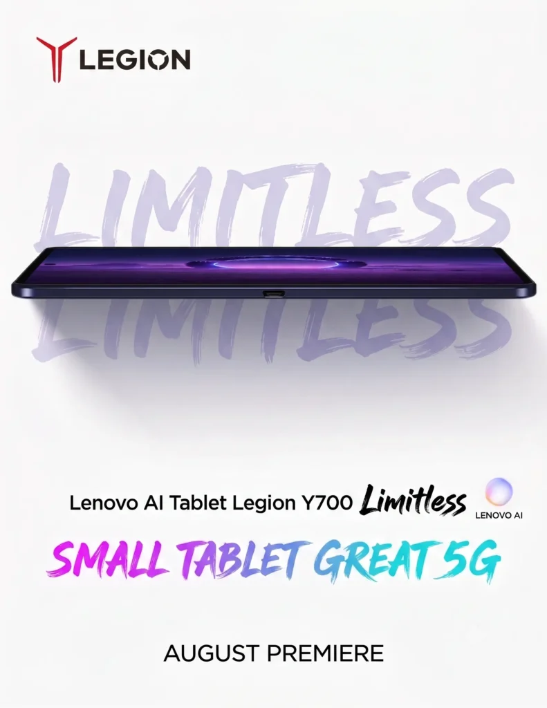 Lenovo Legion Y700 AI Tablet Leak: OLED Screen and 5G Arrive in August 3 Lenovo Legion Y700 Limitless edition