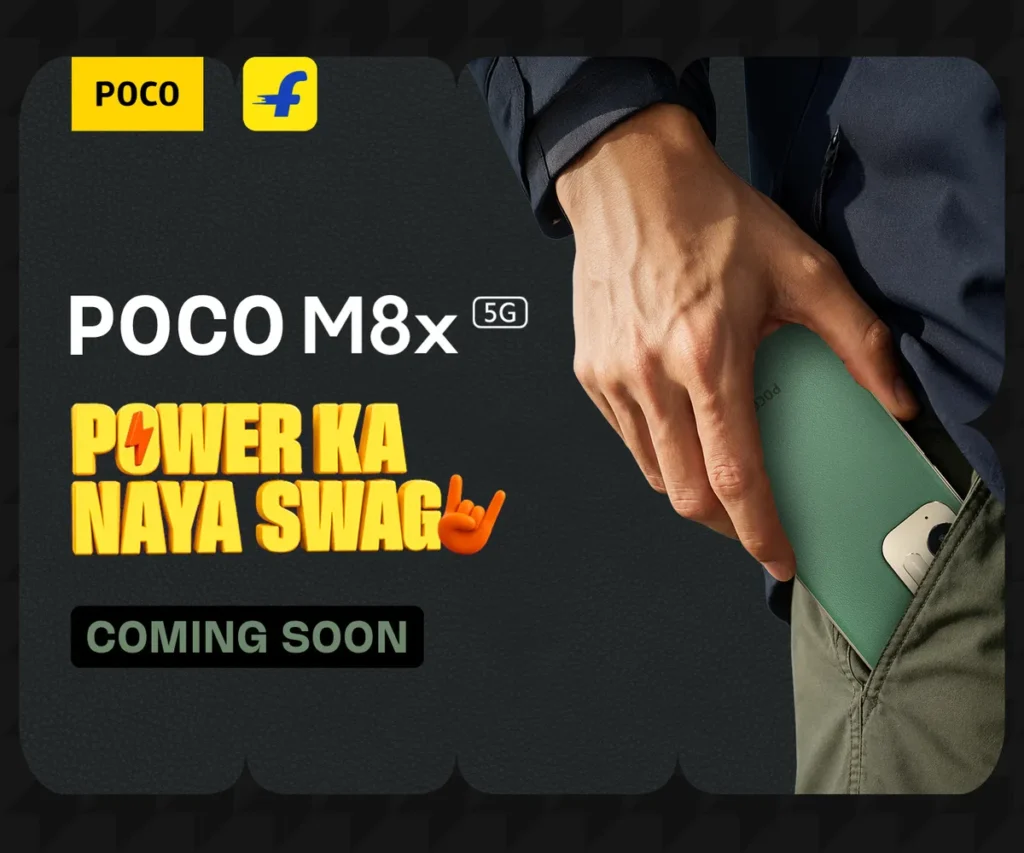 Poco M8x 5G Leak: Flipkart Teaser Reveals featuring dual rear cameras 2 Poco M8x 5G Leak: Flipkart Teaser