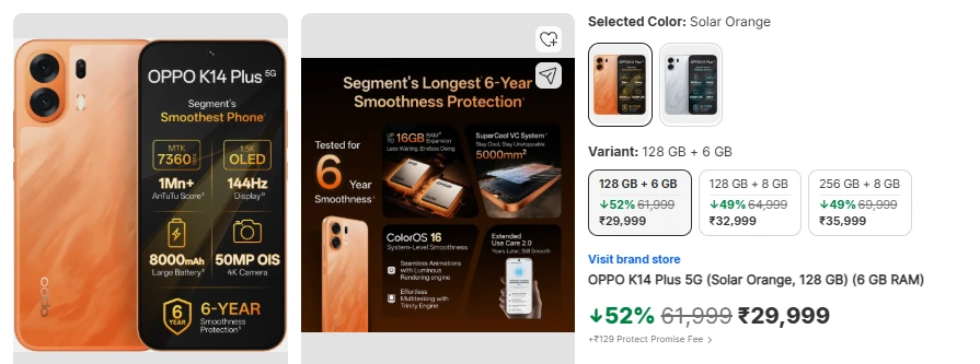 OPPO K14 Plus 5G Price Drop on Flipkart