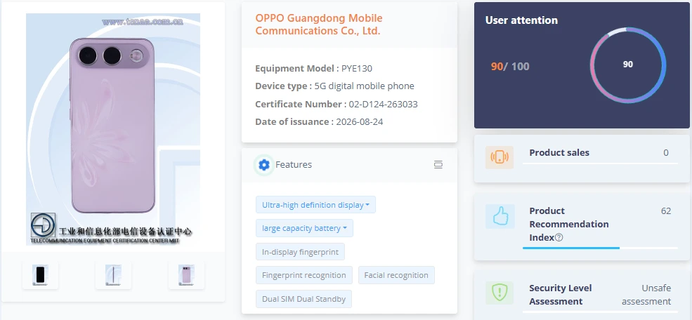 OPPO PYE130 Model Design