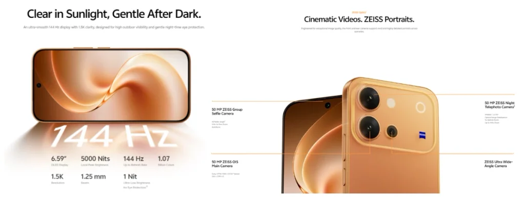 Vivo V80 Camera & Display Specs